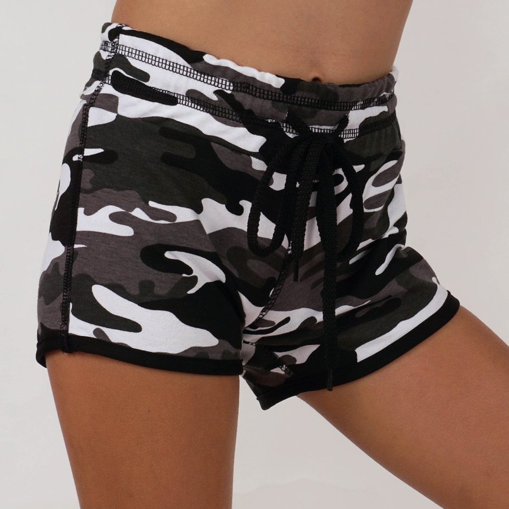 Kids shorts with drawstring camouflage